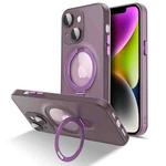 For iPhone 14 MagSafe Magnetic Multifunctional Holder Phone Case(Purple)