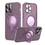 For iPhone 14 Pro MagSafe Magnetic Multifunctional Holder Phone Case(Purple)