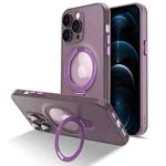 For iPhone 12 Pro MagSafe Magnetic Multifunctional Holder Phone Case(Purple)