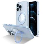 For iPhone 12 Pro Max MagSafe Magnetic Multifunctional Holder Phone Case(Blue)