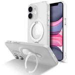 For iPhone 11 MagSafe Magnetic Multifunctional Holder Phone Case(Transparent)