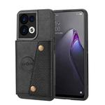 For OPPO Reno9 Pro+ Double Buckle Magnetic Phone Case(Black)