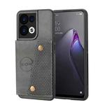 For OPPO Reno9 Pro Double Buckle Magnetic Phone Case(Grey)