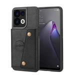 For OPPO Reno9 Pro Double Buckle Magnetic Phone Case(Black)