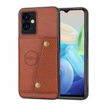 Double Buckle Magnetic Phone Case For vivo Y75 5G Global/Y55 5G/T1 5G India/Y33E 5G/Y30 5G/IQOO Z6 Global(Light Brown)