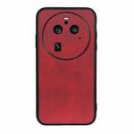 For OPPO Find X6 Pro Two-color Calf Texture PU Phone Case(Red)