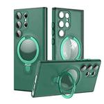 For Samsung Galaxy S23 5G MagSafe Magnetic Multifunctional Holder Phone Case(Green)