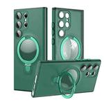 For Samsung Galaxy S23+ 5G MagSafe Magnetic Multifunctional Holder Phone Case(Green)