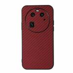 For OPPO Find X6 Carbon Fiber Texture Shockproof Phone Case(Red)