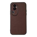 For OPPO Reno10 Pro+ Carbon Fiber Texture Shockproof Phone Case(Brown)