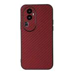 For OPPO Reno10 Pro Carbon Fiber Texture Shockproof Phone Case(Red)