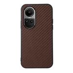 For OPPO Reno10 Global / 10 Pro Global Carbon Fiber Texture Shockproof Phone Case(Brown)