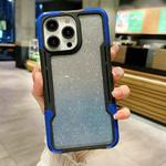 For iPhone 14 Armor Acrylic 3 in 1 Gradient Glitter Powder Phone Case(Blue)