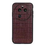 For OPPO Find X6 Pro Crocodile Texture Genuine Leather Phone Case(Brown)