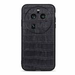 For OPPO Find X6 Pro Crocodile Texture Genuine Leather Phone Case(Black)