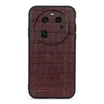 For OPPO Find X6 Crocodile Texture Genuine Leather Phone Case(Brown)
