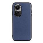 For OPPO Reno10 Global / 10 Pro Global Lambskin Texture Genuine Leather Phone Case(Blue)