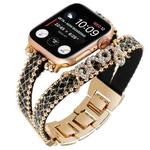 LOVE Leather Chain Watch Band For Apple Watch Series 8&7 41mm / SE 2&6&SE&5&4 40mm / 3&2&1 38mm(Black)