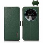 For OPPO Find X6 KHAZNEH Side-Magnetic Litchi Genuine Leather RFID Phone Case(Green)