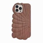 For iPhone 14 Plus Wood Grain Shell Shape TPU Phone Case(Light Brown)