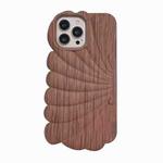 For iPhone 14 Pro Max Wood Grain Shell Shape TPU Phone Case(Light Brown)