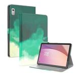 For Lenovo Tab M9 Watercolor Pattern Flip Leather Tablet Case(Cyan Green)