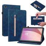For Lenovo Tab M8 4th Gen TB-300FU Skin Feel Solid Color Zipper Leather Tablet Case(Blue)