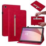 For Lenovo Tab M8 4th Gen TB-300FU Skin Feel Solid Color Zipper Leather Tablet Case(Red)