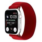 Elastic Nylon Braid Watch Band For Apple Watch Ultra 49mm / Series 8&7 45mm / SE 2&6&SE&5&4 44mm / 3&2&1 42mm(Red)