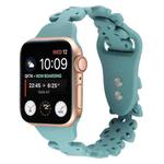 Butterfly Hollow Silicone Watch Band For Apple Watch Ultra 49mm / Series 8&7 45mm / SE 2&6&SE&5&4 44mm / 3&2&1 42mm(Baby Green)