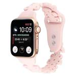 Butterfly Hollow Silicone Watch Band For Apple Watch Ultra 49mm / Series 8&7 45mm / SE 2&6&SE&5&4 44mm / 3&2&1 42mm(Light Pink)