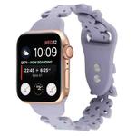 Butterfly Hollow Silicone Watch Band For Apple Watch Ultra 49mm / Series 8&7 45mm / SE 2&6&SE&5&4 44mm / 3&2&1 42mm(Lavender)