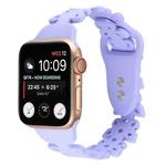 Butterfly Hollow Silicone Watch Band For Apple Watch Ultra 49mm / Series 8&7 45mm / SE 2&6&SE&5&4 44mm / 3&2&1 42mm(Purple)