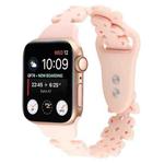 Butterfly Hollow Silicone Watch Band For Apple Watch Series 8&7 41mm / SE 2&6&SE&5&4 40mm / 3&2&1 38mm(Sand Pink)