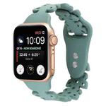 Butterfly Hollow Silicone Watch Band For Apple Watch Series 8&7 41mm / SE 2&6&SE&5&4 40mm / 3&2&1 38mm(Pine Green)