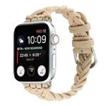 Single Elastic Nylon Braid Watch Band For Apple Watch Ultra 49mm / Series 8&7 45mm / SE 2&6&SE&5&4 44mm / 3&2&1 42mm(Apricot)