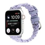 Single Elastic Nylon Braid Watch Band For Apple Watch Series 8&7 41mm / SE 2&6&SE&5&4 40mm / 3&2&1 38mm(Purple)