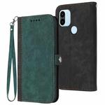 For Xiaomi Redmi A1+ Side Buckle Double Fold Hand Strap Leather Phone Case(Dark Green)
