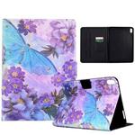 For iPad 10th Gen 10.9 2022 Coloured Drawing Smart Leather Tablet Case(Peony Butterfly)