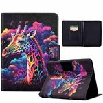 For Amazon Kindle 11th 2022 Coloured Drawing Smart Leather Tablet Case(Giraffe)