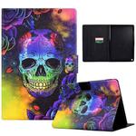 For Amazon Kindle Fire HD10 2021 Coloured Drawing Smart Leather Tablet Case(Skull)