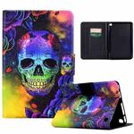 For Amazon Kindle Fire 7 2022 Coloured Drawing Smart Leather Tablet Case(Skull)