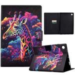 For Lenovo Tab M10 Plus 10.6 3rd Gen 2022 Coloured Drawing Smart Leather Tablet Case(Giraffe)