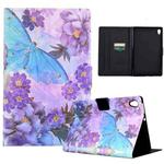 For Lenovo Tab M10 HD 2nd Gen Coloured Drawing Smart Leather Tablet Case(Peony Butterfly)