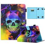 For 8 inch Coloured Drawing Leather Tablet Case(Skull)