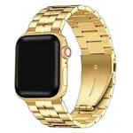 5-bead Stainless Steel Watch Band For Apple Watch Ultra 49mm / Series 8&7 45mm / SE 2&6&SE&5&4 44mm / 3&2&1 42mm(Gold)