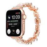 Flower Bracelet Metal Watch Band For Apple Watch Ultra 49mm / Series 8&7 45mm / SE 2&6&SE&5&4 44mm / 3&2&1 42mm(Rose Gold)