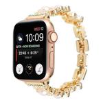 Flower Bracelet Metal Watch Band For Apple Watch Ultra 49mm / Series 8&7 45mm / SE 2&6&SE&5&4 44mm / 3&2&1 42mm(Gold)