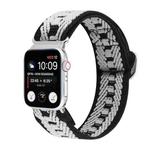 For Apple Watch Ultra 49mm / Series 8&7 45mm / SE 2&6&SE&5&4 44mm / 3&2&1 42mm Buckle Elastic Nylon Watch Band(Black White)