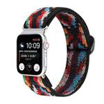 For Apple Watch Series 8&7 41mm / SE 2&6&SE&5&4 40mm / 3&2&1 38mm Buckle Elastic Nylon Watch Band(Colorful Rhombus)